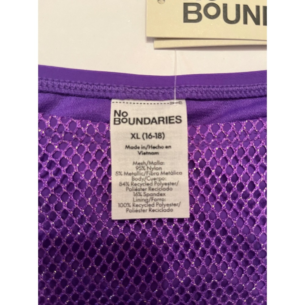 NWT No Boundaries Purple Fish Net Swim Bottoms Swimsuit Bottom Size XL 16-18‎ - Picture 3 of 7